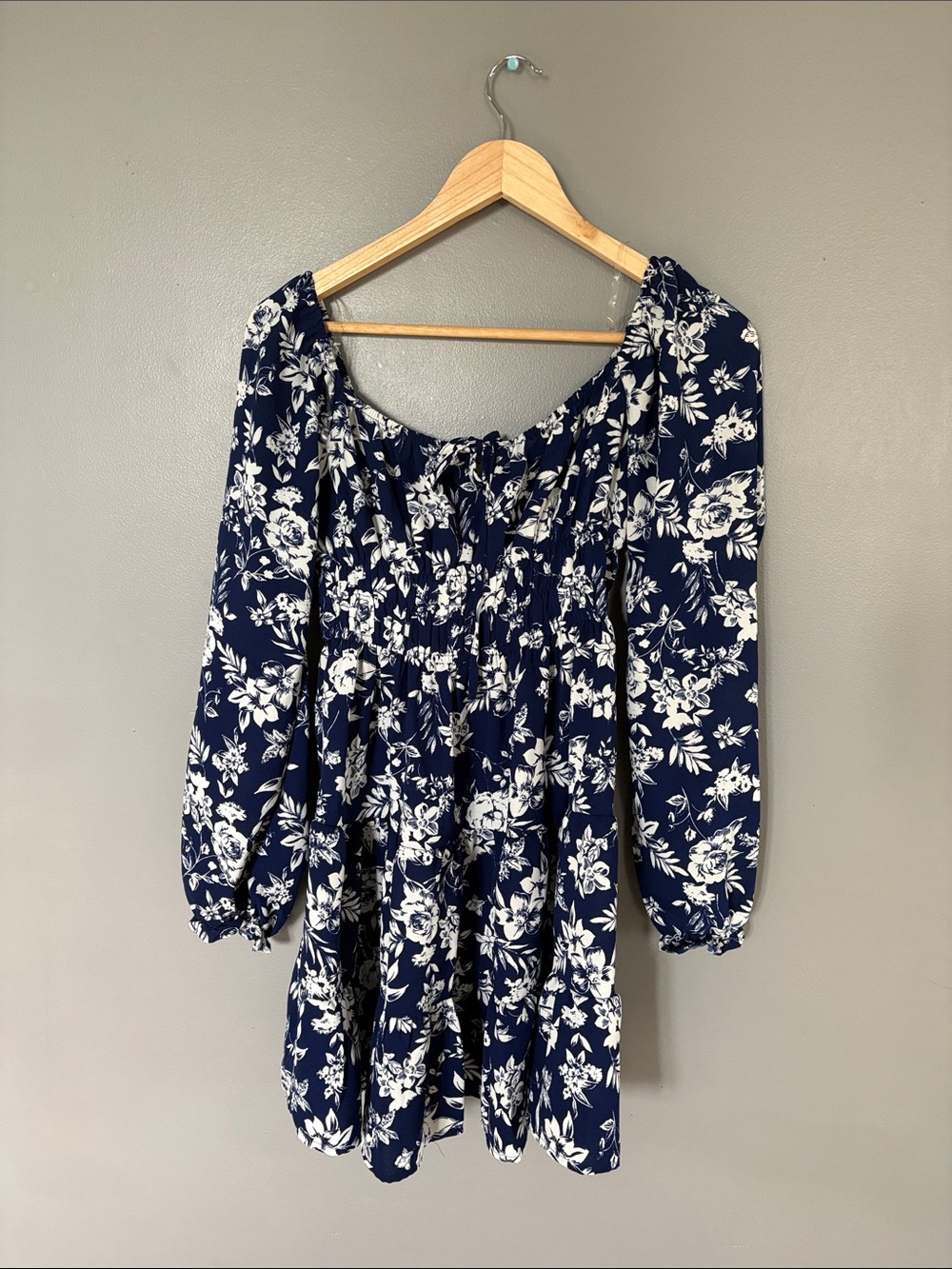 Liberty Love Navy & White Floral Long Sleeve Dress